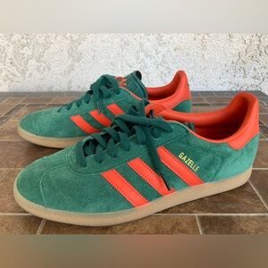 Men’s | Size 10.5 | Adidas Gazelle Green and Orange Men's Sneakers
